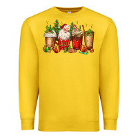 Lemon Christmas Santa coffee cups Premium Sweatshirt - MaliasSmallBusiness