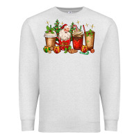 Oatmeal Heather Christmas Santa coffee cups Premium Sweatshirt - MaliasSmallBusiness