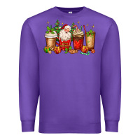 Purple Christmas Santa coffee cups Premium Sweatshirt - MaliasSmallBusiness