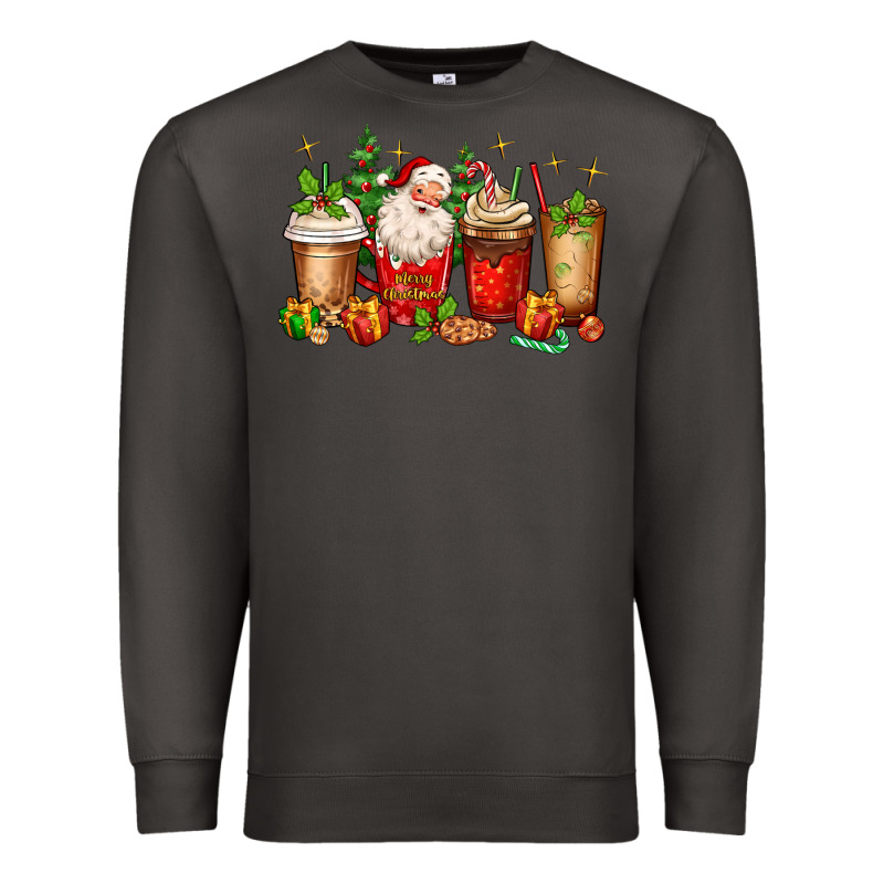 Christmas Santa Coffee Cups Premium Sweatshirt by MaliasSmallBusiness | Teevron