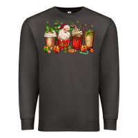 Smoke Christmas Santa coffee cups Premium Sweatshirt - MaliasSmallBusiness
