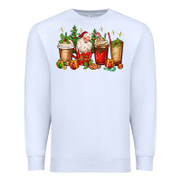 White Christmas Santa coffee cups Premium Sweatshirt - MaliasSmallBusiness