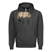 Charcoal Heather Suffolk Sheep Zipper Hoodie - LillyAllenDesigns