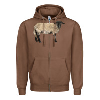 Chestnut Suffolk Sheep Zipper Hoodie - LillyAllenDesigns