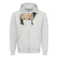 Dove Grey Suffolk Sheep Zipper Hoodie - LillyAllenDesigns