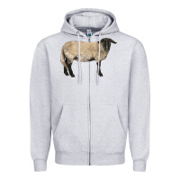 Heather Grey Suffolk Sheep Zipper Hoodie - LillyAllenDesigns