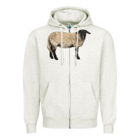 Oatmeal Heather Suffolk Sheep Zipper Hoodie - LillyAllenDesigns