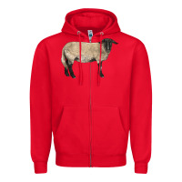 Red Suffolk Sheep Zipper Hoodie - LillyAllenDesigns