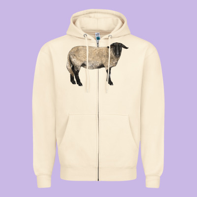 Suffolk Sheep Zipper Hoodie Designed By Lillyallendesigns