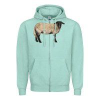 Seafoam Suffolk Sheep Zipper Hoodie - LillyAllenDesigns