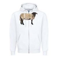 White Suffolk Sheep Zipper Hoodie - LillyAllenDesigns