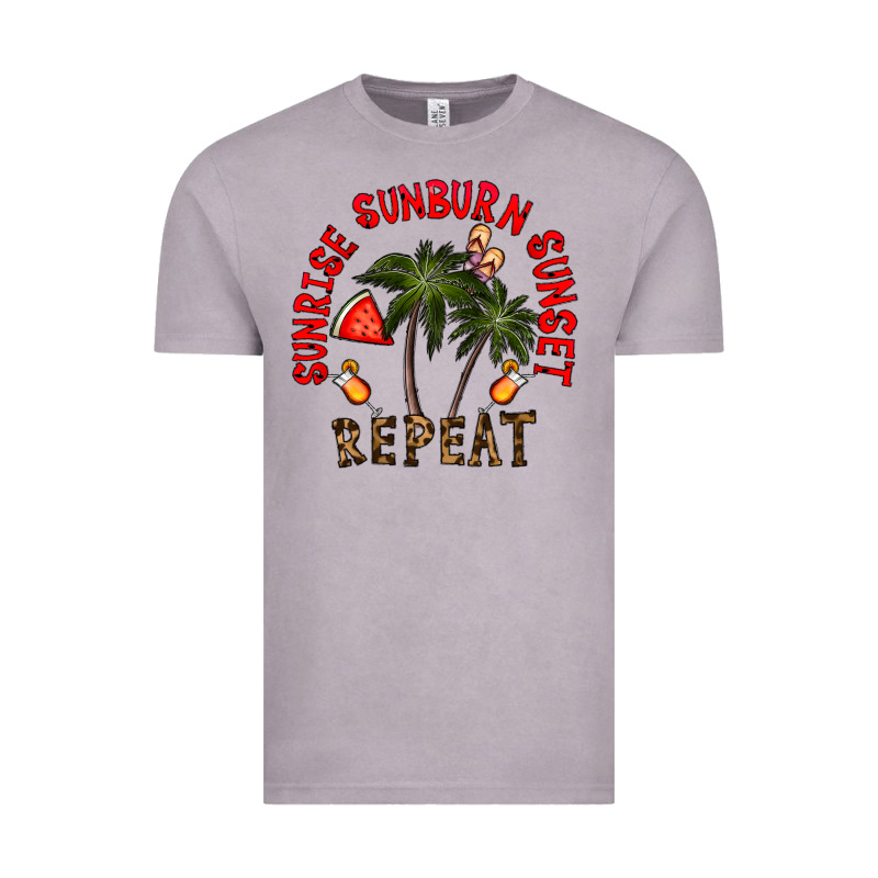 Sunrise Sunburn Sunnset Repeat Vintage Tee by CowhideDigitalArt | Teevron
