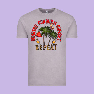 Sunrise Sunburn Sunnset Repeat Vintage Tee Designed By Cowhidedigitalart