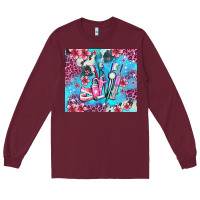 Burgundy dentist element with flowers Long Sleeve Tee - AdoDesignShop