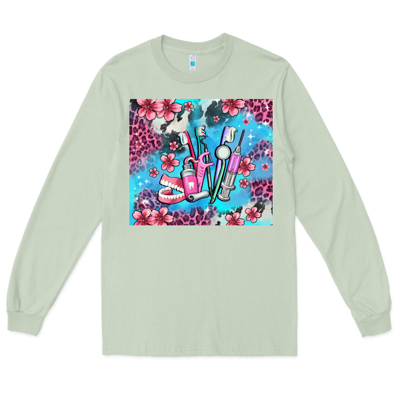 Dentist Element With Flowers Long Sleeve Tee by AdoDesignShop | Teevron