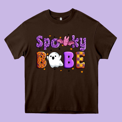 Spooky Babe Heavy Core Tee Designed By Artiststas