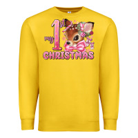 Lemon my first christmas pink reindeer Premium Sweatshirt - MaliasSmallBusiness