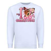 White my first christmas pink reindeer Premium Sweatshirt - MaliasSmallBusiness