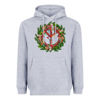 Heather Grey Christmas peace Heavyweight Hoodie - MaliasSmallBusiness