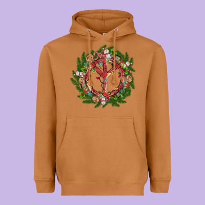 Christmas Peace Heavyweight Hoodie Designed By Maliassmallbusiness