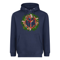 Navy Christmas peace Heavyweight Hoodie - MaliasSmallBusiness