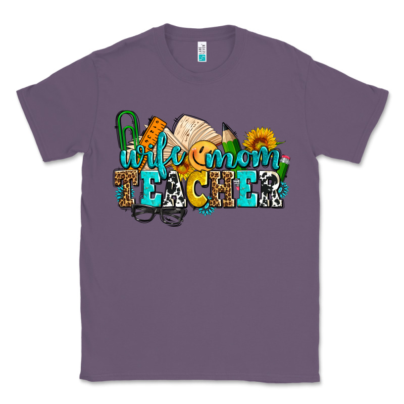 Wife Mom Teacher With Sunflowers Classic Tee by AdoDesignShop | Teevron