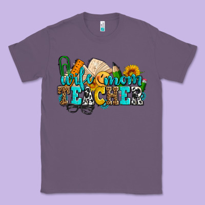 Wife Mom Teacher With Sunflowers Classic Tee Designed By Adodesignshop