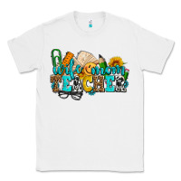 White wife mom teacher with sunflowers Classic Tee - AdoDesignShop
