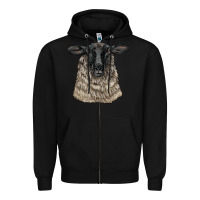 Black Suffolk Sheep Head Zipper Hoodie - LillyAllenDesigns