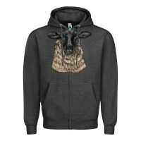 Charcoal Heather Suffolk Sheep Head Zipper Hoodie - LillyAllenDesigns