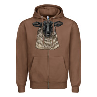 Chestnut Suffolk Sheep Head Zipper Hoodie - LillyAllenDesigns