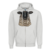 Dove Grey Suffolk Sheep Head Zipper Hoodie - LillyAllenDesigns