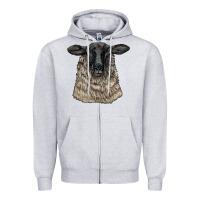 Heather Grey Suffolk Sheep Head Zipper Hoodie - LillyAllenDesigns