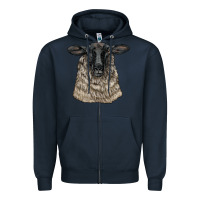 Navy Suffolk Sheep Head Zipper Hoodie - LillyAllenDesigns