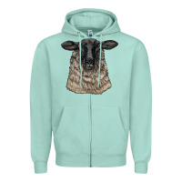 Seafoam Suffolk Sheep Head Zipper Hoodie - LillyAllenDesigns