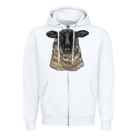White Suffolk Sheep Head Zipper Hoodie - LillyAllenDesigns