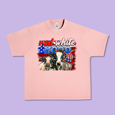 Red White Moo Urban Heavy Tee Designed By Adodesignshop