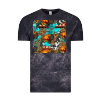 Cloud Black western sunset bison and sunflowers seamless pattern Vintage Tee - HRA Design Shop