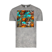 Cloud Rock western sunset bison and sunflowers seamless pattern Vintage Tee - HRA Design Shop