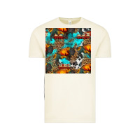 Vintage Arctic western sunset bison and sunflowers seamless pattern Vintage Tee - HRA Design Shop