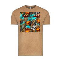 Vintage Camel western sunset bison and sunflowers seamless pattern Vintage Tee - HRA Design Shop