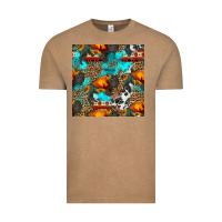 Vintage Coffee western sunset bison and sunflowers seamless pattern Vintage Tee - HRA Design Shop