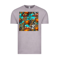 Vintage Zinc western sunset bison and sunflowers seamless pattern Vintage Tee - HRA Design Shop