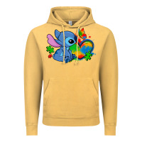 Vintage Mustard autism stitch heart Vintage Hoodie - Zillion Design Studio