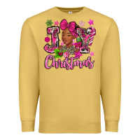 Antique Gold pink christmas joy black woman Premium Sweatshirt - MaliasSmallBusiness