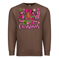Chestnut pink christmas joy black woman Premium Sweatshirt - MaliasSmallBusiness