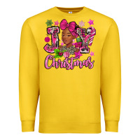 Lemon pink christmas joy black woman Premium Sweatshirt - MaliasSmallBusiness
