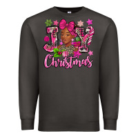 Smoke pink christmas joy black woman Premium Sweatshirt - MaliasSmallBusiness