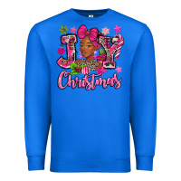 True Royal pink christmas joy black woman Premium Sweatshirt - MaliasSmallBusiness