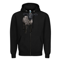 Black suffolk baby sheep Zipper Hoodie - LillyAllenDesigns